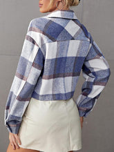 Load image into Gallery viewer, Plaid Collared Neck Button Down Jacket
