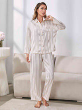 Load image into Gallery viewer, Button-Up Shirt and Pants Pajama Set
