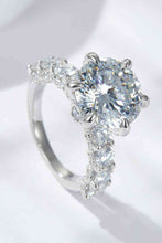 Load image into Gallery viewer, 3-Carat Moissanite Platinum-Plated Side Stone Ring