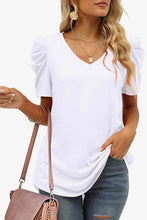Load image into Gallery viewer, V-Neck Puff Sleeve Tee