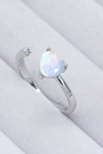 Load image into Gallery viewer, Inlaid Moonstone Heart Adjustable Open Ring