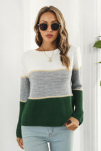 Load image into Gallery viewer, Color Block Horizontal Ribbing Sweater