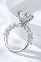 Load image into Gallery viewer, 3-Carat Moissanite Platinum-Plated Side Stone Ring