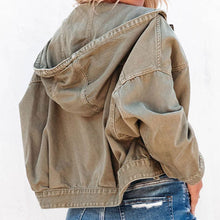 Load image into Gallery viewer, Hooded Dropped Shoulder Denim Jacket