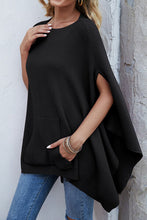 Load image into Gallery viewer, Waffle-Knit Pocketed Cape Sleeve Sweater