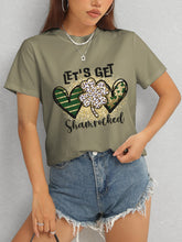 Load image into Gallery viewer, Lucky Clover Round Neck Short Sleeve T-Shirt