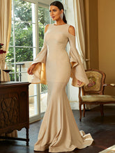 Load image into Gallery viewer, Glitter Cold-Shoulder Open Back Dress