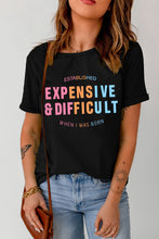 Load image into Gallery viewer, Slogan Graphic Cuffed Sleeve Tee