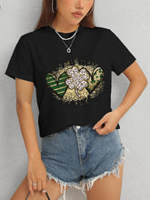 Load image into Gallery viewer, Lucky Clover Round Neck Short Sleeve T-Shirt