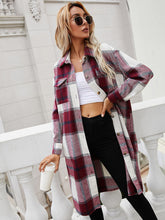 Load image into Gallery viewer, Plaid Longline Shirt Jacket