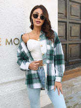Load image into Gallery viewer, Plaid Button Up Collared Neck Long Sleeve Shirt