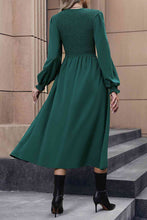Load image into Gallery viewer, Smocked Long Sleeve Midi Dress