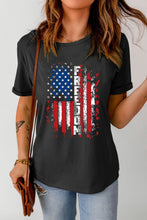 Load image into Gallery viewer, FREEDOM US Flag Graphic Round Neck Tee