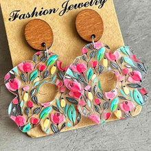 Load image into Gallery viewer, Flower Shape Acrylic Dangle Earrings