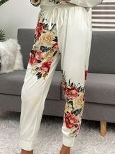 Load image into Gallery viewer, Printed Round Neck Top and Drawstring Pants Lounge Set