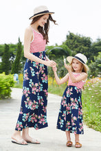Load image into Gallery viewer, Girls Striped Floral Sleeveless Dress