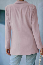 Load image into Gallery viewer, Double Take Double-Breasted Padded Shoulder Blazer with Pockets
