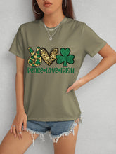 Load image into Gallery viewer, PEACE LOVE IRISH Round Neck Short Sleeve T-Shirt