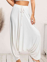Load image into Gallery viewer, Tied Mid Waist Long Harem Pants