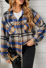 Load image into Gallery viewer, Plaid Pocketed Button Down Shacket