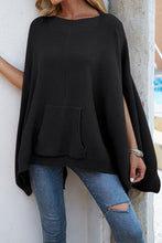 Load image into Gallery viewer, Waffle-Knit Pocketed Cape Sleeve Sweater