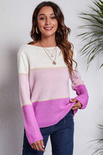 Load image into Gallery viewer, Color Block Horizontal Ribbing Sweater