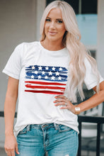 Load image into Gallery viewer, US Flag Graphic Round Neck Tee