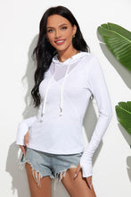 Load image into Gallery viewer, Solid Mesh Drawstrings Hoodie