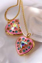 Load image into Gallery viewer, Rhinestone Decor Heart Box Pendant Necklace