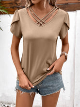 Load image into Gallery viewer, Strappy V-Neck Petal Sleeve Top