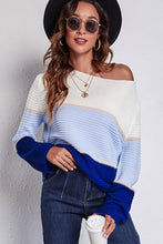 Load image into Gallery viewer, Color Block Horizontal Ribbing Sweater