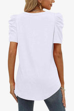Load image into Gallery viewer, V-Neck Puff Sleeve Tee