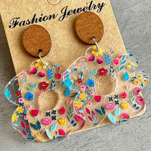 Load image into Gallery viewer, Flower Shape Acrylic Dangle Earrings