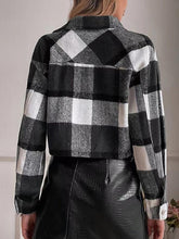 Load image into Gallery viewer, Plaid Collared Neck Button Down Jacket