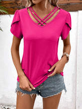 Load image into Gallery viewer, Strappy V-Neck Petal Sleeve Top