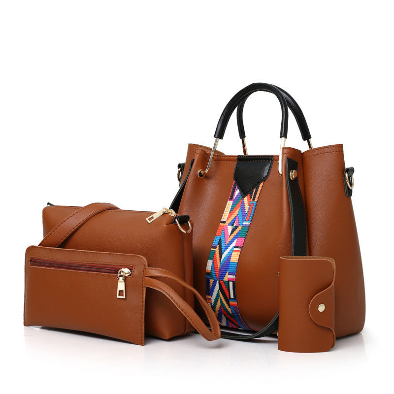 Women's bags new European and American fashion four-piece sets of mother bags portable shoulder messenger bag bucket bag factory wholesale