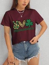 Load image into Gallery viewer, PEACE LOVE IRISH Round Neck Short Sleeve T-Shirt