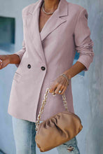 Load image into Gallery viewer, Double Take Double-Breasted Padded Shoulder Blazer with Pockets