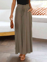 Load image into Gallery viewer, Drawstring Waist Wide Leg Pants