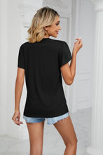 Load image into Gallery viewer, Contrast Trim Petal Sleeve V-Neck Top Lots of Colors