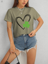Load image into Gallery viewer, Heart Lucky Clover Short Sleeve T-Shirt