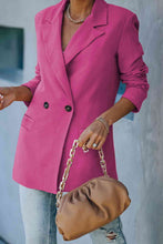 Load image into Gallery viewer, Double Take Double-Breasted Padded Shoulder Blazer with Pockets