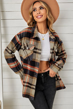 Load image into Gallery viewer, Plaid Pocketed Button Down Shacket