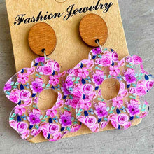 Load image into Gallery viewer, Flower Shape Acrylic Dangle Earrings