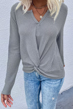 Load image into Gallery viewer, Twist Front Long Sleeve Waffle Knit Top