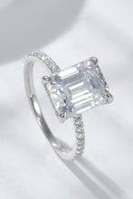 Load image into Gallery viewer, Emerald Cut 4 Carat Moissanite Side Stone Ring