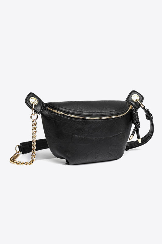 Traci K PU Leather Chain Strap Crossbody Bag