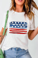 Load image into Gallery viewer, US Flag Graphic Round Neck Tee