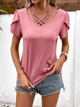 Load image into Gallery viewer, Strappy V-Neck Petal Sleeve Top