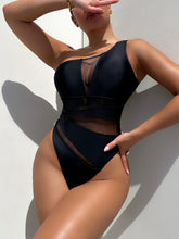 Load image into Gallery viewer, One-Shoulder Sleeveless One-Piece Swimsuit
